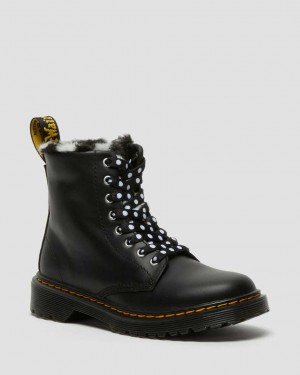 Tiendas Botas con Cordones Dr Martens Outlet Youth 1460 Softy T Cuero Ninos Rojos