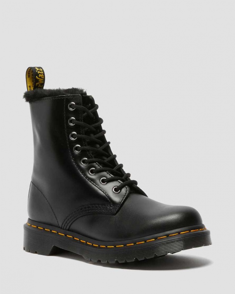 Dr Martens 1460 Serena Faux Fur Forro Mexico Tienda Online Botines Mujer Grises Oscuro